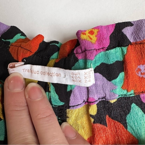 [SOLD] ZARA Tie Waist Orange Floral Printed Mini Shorts size XS - Picture 7 of 13